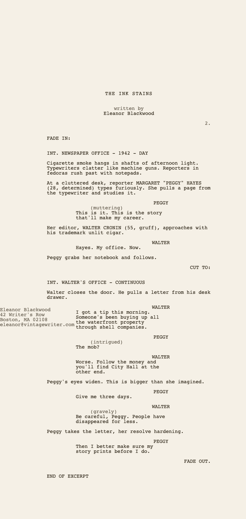 Vintage typewriter screenplay